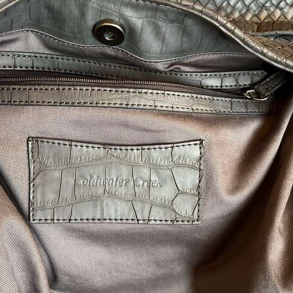 Coldwater Creek shoulder bag textured woven charcoal gray - Picture 9 of 11